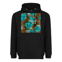 Black turquoise serape leopard seamless pattern Heavyweight Hoodie - BundleAndBundleShop