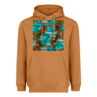 Meerkat turquoise serape leopard seamless pattern Heavyweight Hoodie - BundleAndBundleShop