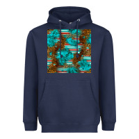 Navy turquoise serape leopard seamless pattern Heavyweight Hoodie - BundleAndBundleShop