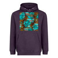 Plum turquoise serape leopard seamless pattern Heavyweight Hoodie - BundleAndBundleShop