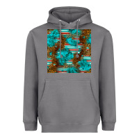 Storm turquoise serape leopard seamless pattern Heavyweight Hoodie - BundleAndBundleShop