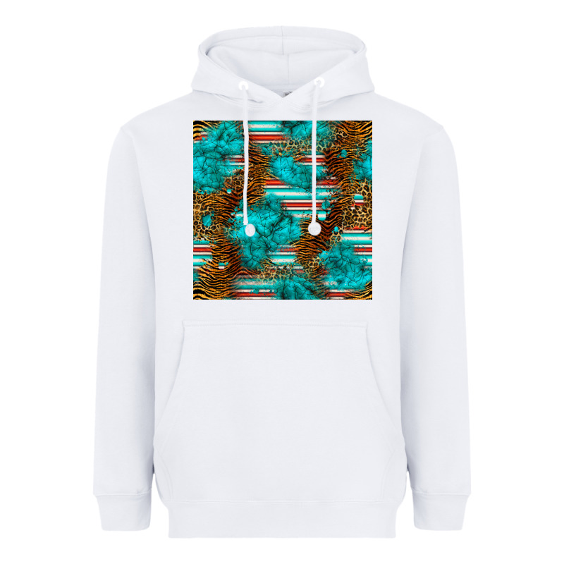 Turquoise Serape Leopard Seamless Pattern Heavyweight Hoodie by BundleAndBundleShop | Teevron