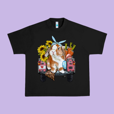 Easter Truck With Bunny Sunflowers And Eggs Urban Heavy Tee Designed By Ranaportraitstore