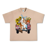 Burro Easter truck with bunny sunflowers and eggs Urban Heavy Tee - RanaPortraitStore