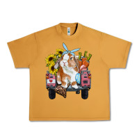 Peanut Butter Easter truck with bunny sunflowers and eggs Urban Heavy Tee - RanaPortraitStore