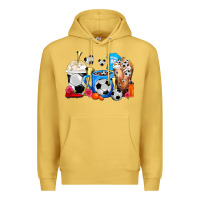 Antique Gold Soccer Coffee Cups Premium Hoodie - FaDigitalArtStudio