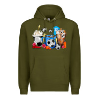 Army Green Soccer Coffee Cups Premium Hoodie - FaDigitalArtStudio