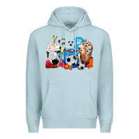 Blue Mist Soccer Coffee Cups Premium Hoodie - FaDigitalArtStudio