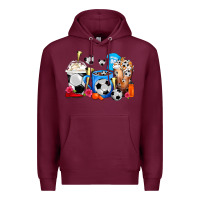 Burgundy Soccer Coffee Cups Premium Hoodie - FaDigitalArtStudio