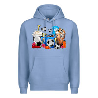 Colony Blue Soccer Coffee Cups Premium Hoodie - FaDigitalArtStudio