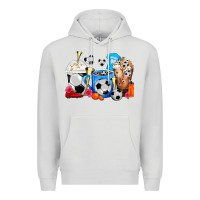 Dove Grey Soccer Coffee Cups Premium Hoodie - FaDigitalArtStudio