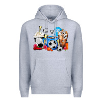 Heather Grey Soccer Coffee Cups Premium Hoodie - FaDigitalArtStudio
