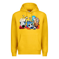 Lemon Soccer Coffee Cups Premium Hoodie - FaDigitalArtStudio