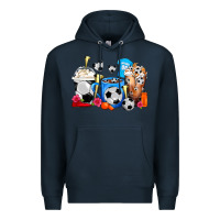 Navy Soccer Coffee Cups Premium Hoodie - FaDigitalArtStudio