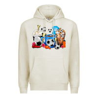 Oatmeal Heather Soccer Coffee Cups Premium Hoodie - FaDigitalArtStudio