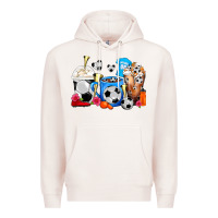 Pale Pink Soccer Coffee Cups Premium Hoodie - FaDigitalArtStudio