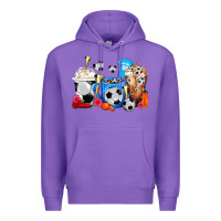 Purple Soccer Coffee Cups Premium Hoodie - FaDigitalArtStudio