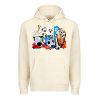 Sandshell Soccer Coffee Cups Premium Hoodie - FaDigitalArtStudio
