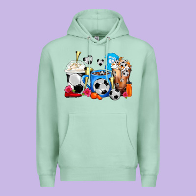 Soccer Coffee Cups Premium Hoodie Designed By Fadigitalartstudio