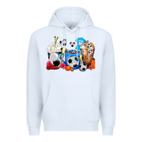White Soccer Coffee Cups Premium Hoodie - FaDigitalArtStudio