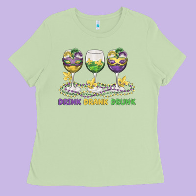 Drink Drank Drunk Ladies Tee Designed By Maliassmallbusiness