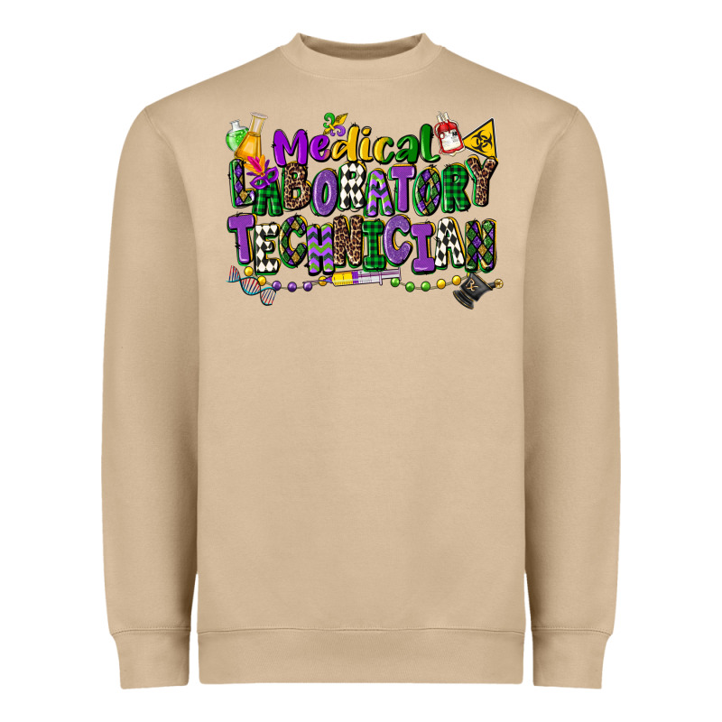 Medical Laboratory Technician Mardi Gras Heavyweight Sweatshirt by CowGirlArtShop | Teevron