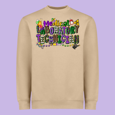 Medical Laboratory Technician Mardi Gras Heavyweight Sweatshirt Designed By Cowgirlartshop