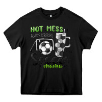 Black hot mess always stressed soccer mama stanley cup Heavy Core Tee - MaliasSmallBusiness