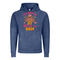 Vintage Denim the queen is 37 long live the queen kopya Vintage Hoodie - Jasminsmagicworld