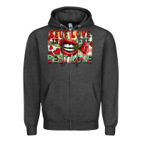 Charcoal Heather Self love is the best love Zipper Hoodie - FaDigitalArtStudio