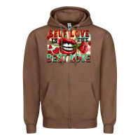 Chestnut Self love is the best love Zipper Hoodie - FaDigitalArtStudio
