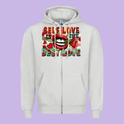 Self Love Is The Best Love Zipper Hoodie Designed By Fadigitalartstudio