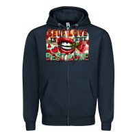 Navy Self love is the best love Zipper Hoodie - FaDigitalArtStudio