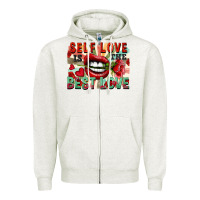 Oatmeal Heather Self love is the best love Zipper Hoodie - FaDigitalArtStudio