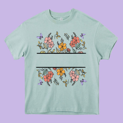 Wildflower Your Text Here Heavy Core Tee Designed By Maliassmallbusiness