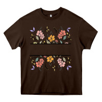 Chocolate Brown wildflower your text here Heavy Core Tee - MaliasSmallBusiness