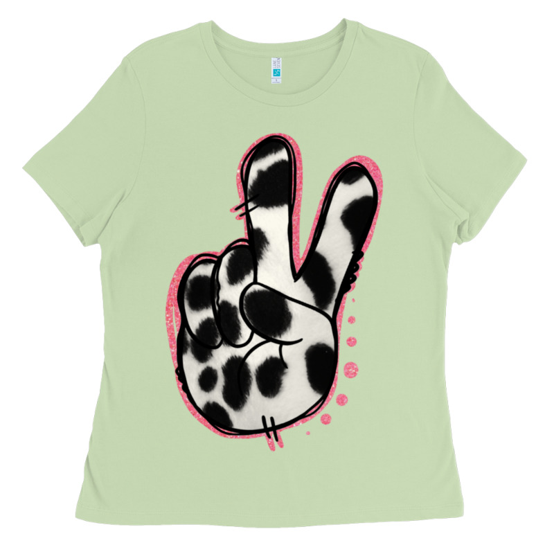 Black White Dalmatian Peace Sign Ladies Tee by Jasminsmagicworld | Teevron