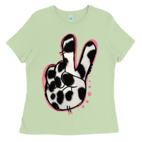 Matcha Black White Dalmatian Peace Sign Ladies Tee - Jasminsmagicworld