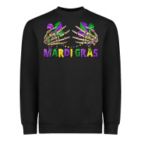 Black mardi gras skeleton hands Heavyweight Sweatshirt - CowGirlArtShop
