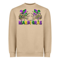 Mushroom mardi gras skeleton hands Heavyweight Sweatshirt - CowGirlArtShop
