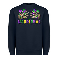 Navy mardi gras skeleton hands Heavyweight Sweatshirt - CowGirlArtShop