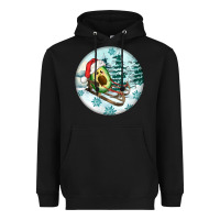Black Slide Avocado Heavyweight Hoodie - FaDigitalArtStudio