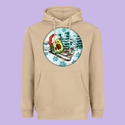Slide Avocado Heavyweight Hoodie Designed By Fadigitalartstudio