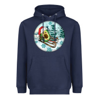 Navy Slide Avocado Heavyweight Hoodie - FaDigitalArtStudio