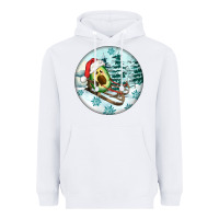 White Slide Avocado Heavyweight Hoodie - FaDigitalArtStudio