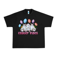 Black Easter Vibes with Bunny and Eggs Urban Heavy Tee - RanaPortraitStore
