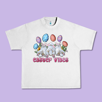 Easter Vibes With Bunny And Eggs Urban Heavy Tee Designed By Ranaportraitstore