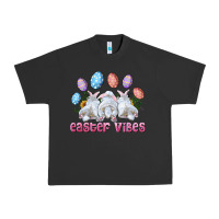 Pigment Black Easter Vibes with Bunny and Eggs Urban Heavy Tee - RanaPortraitStore