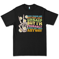 Black some things are better left unsaid Premium Tee - MaliasSmallBusiness