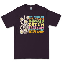 Plum some things are better left unsaid Premium Tee - MaliasSmallBusiness